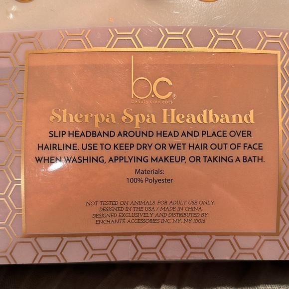 Beauty Concepts Sherpa Spa Bear Headband NIP - Picture 3 of 3